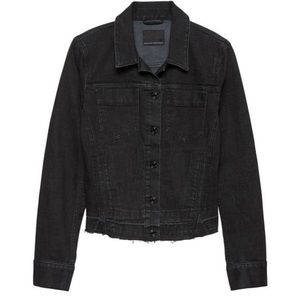 Black Banana Republic Jean Jacket with Frayed Hem